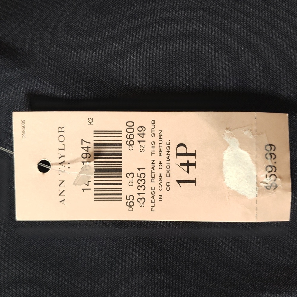 Ann Taylor Top Blouse Casual Peplum Sleeveless Round Neck Black 14 Petite - Picture 3 of 11